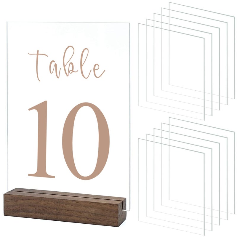 JINMURY 20 Pack Clear Acrylic Blank Signs for Table Numbers, 5x7 Inch Clear Acrylic Blank Sheet Sign 1/8 inch Thick, Use for DIY Wedding Table Signs Display Party Events - Image 1